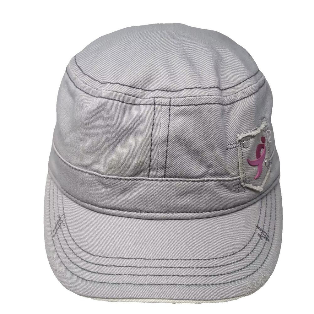 Susan G. Komen Army Cap Gray Pink Ribbon Breast Cancer Awareness Hat One Size